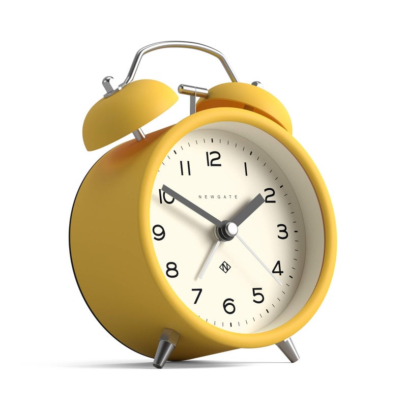 NEWGATEÂ® Charlie Bell Echo Alarm Clock | Modern take on Classic Twin Bell Clock | Yellow | Easy to Read Numbers | Ideal for Bedside, Desk or Shelf | Modern Retro Bedroom & Office Accessory - Image 2